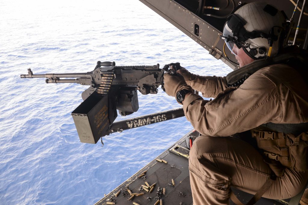 MV-22オスプレイのランプに搭載されたM240D