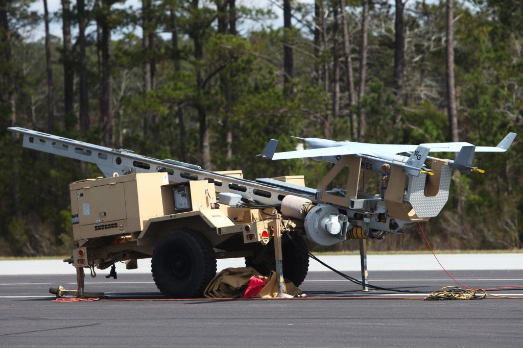 アメリカ海兵隊第1海兵無人機飛行隊(VMU-1)所属のRQ-21A